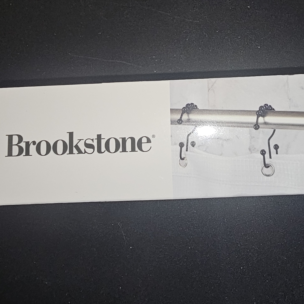 Brookstone Black Double Sided Shower Curtain Hooks Set 12 NIB